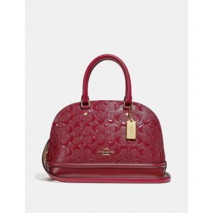 COACH 蔻驰女士时尚迷你贝壳 樱桃红F27597 mini sierra satchel in signature leather