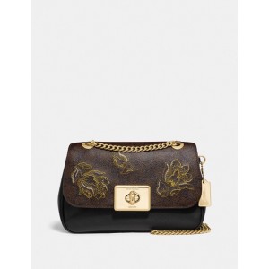 COACH 蔻驰女士时尚新款斜跨包 F76721 cassidy crossbody in signature canvas with tulip print embroidery