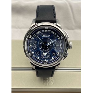 2021黑五限时折扣西铁城男表光动能手表 48mm titanium Satellite GPS automatic time change Limited Edition 日期窗口 blue 皮表带CC7000-01L